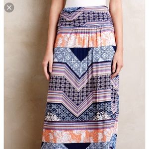 NWT Anthropologie Maeve Maxi Blue Motif M